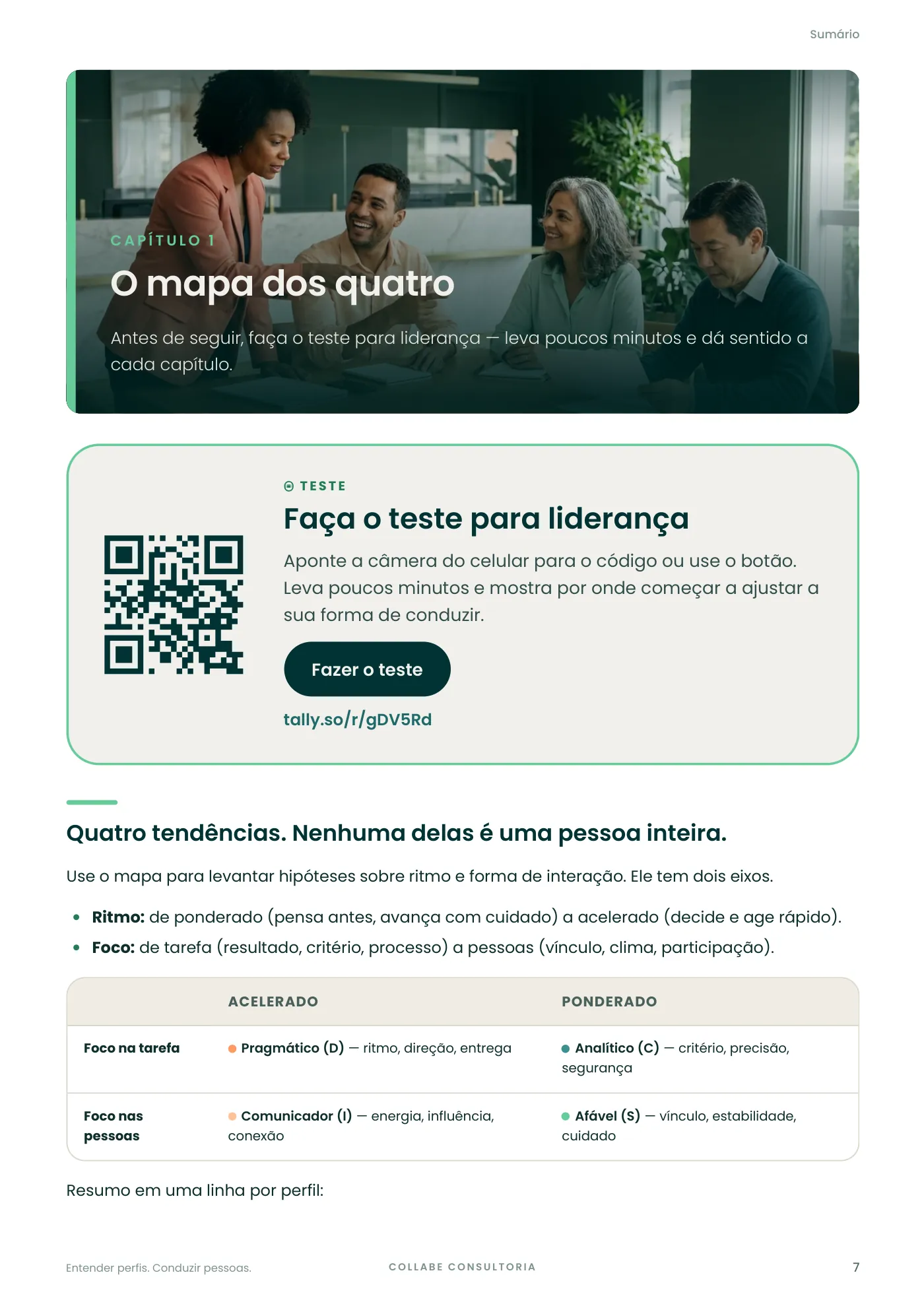 Página 7 de Entender perfis. Conduzir pessoas.